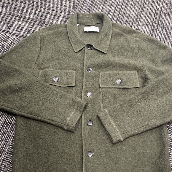 SELECTED HOMME Men's Maglieria Cardigan Button Front Green Wool Blend Sweater XL - Picture 5 of 11